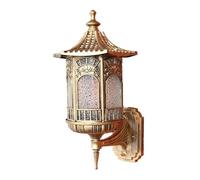 OZBME Exterior Light European Style Watertight Wall Lantern Vintage Outdoor Porch Mount Sconce Farmhouse Outside Garden Lamp for Entryway Doorway Patio Light(Gilt (Bronze)