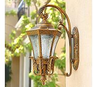 OZBME Exterior Light Fixtures Glass Wall Mount Sconce, Vintage Waterproof Large Lantern Outside Lamp, Outdoor Aluminum Housing Lamps for Porch Patio Backyard (Color : Bronze) (Bronze)