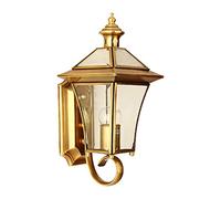 OZBME Exterior Light IP55 Luxury Brass Wall Outdoor Lantern Lamp Waterproof Copper Garden Decoration for Terrace Patio Porch Sconces Light(Size:20 * 43cm) (37 16cm) ()