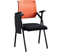 OZBME Folding Chair for Meeting Room, Training with Writing Board School, Light Comfortable Armchair Church, Bearing 100kg(Orange+Black) (Orange+black 57 * 49 * 86cm)