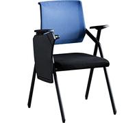 OZBME Folding Chair for Meeting Room, Training with Writing Board School, Light Comfortable Armchair Church, Bearing 100kg(Orange+Black) (Blue+black 57 * 49 * 86cm)
