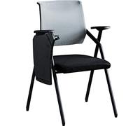 OZBME Folding Chair for Meeting Room, Training with Writing Board School, Light Comfortable Armchair Church, Bearing 100kg(Orange+Black) (Gray+black 57 * 49 * 86cm)