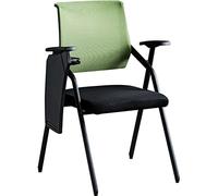 OZBME Folding Chair for Meeting Room, Training with Writing Board School, Light Comfortable Armchair Church, Bearing 100kg(Orange+Black) (Green+black 57 * 49 * 86cm)