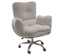 OZBME Gaming Chair for Bedroom Office Lazy Sofa Adjustable Swivel Study Computer with Wheels Comfortable Recliner Arm (Light Grey 50x50x(100)