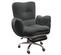 OZBME Gaming Chair for Bedroom Office Lazy Sofa with Footrest Adjustable Swivel Study Computer Wheels Comfortable Recliner Arm (Dark Grey 50x50x(100)