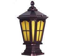 OZBME Garden Post Light Japanese V-intage Cap Lamp Farmhouse E27 Courtyard Lamps Die-cast Aluminum Landscape Beacons Street Decor 7.8in (9.8in) ()