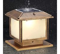 OZBME Garden Post Light LED Solar Powered Large Cap Lights Fixture Outdoor Pillar Square Bronze Porch Decor Column Lamp Waterproof Classical Glass Lantern To pursue