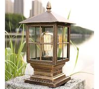 OZBME Garden Post Light Modern Lamp Fixture Black Outdoor Lantern, Pillar Lights Aluminum Column for Patio Villa Gate Street Decor Lamp, Bronze (Bronze) (Bronze)