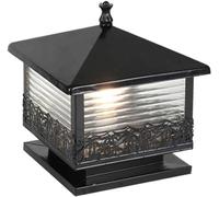 OZBME Garden Post Light Modern LED Landscape Luxury Column Lamp Waterproof Lantern Pillar with Base Pier Mount V-intage for Fence Deck Cap Patio Street Decor Lamp, Brass 25cm (Brass 25cm) (Dark 40cm)