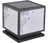 OZBME Garden Post Light Outdoor Lantern Three Modes Waterproof LED Solar Fence Cap Square Powered Pillar Lamp Lights for Street Decor 15.7in*15.7in (7.8in*7.8in) ()