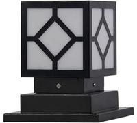 OZBME Garden Post Light Outdoor Modern Light, Lantern LED Fence Deck Column Cap Lamp Matte Black Finish Industrial Pole Stigma Lamps Street Decor 7.8in*11in (7.8in*11in) ()