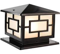 OZBME Garden Post Light Rural Square Column Door Anti-Rust Aluminum Outdoor Cap Lights Pedestal Lamp for Fence Deck Patio,Black Street Decor 19.7in*18.9in (15.7in*13.7 ()