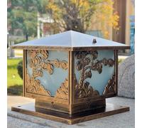 OZBME Garden Post Light V-intage Fixture Outdoor Waterproof Bronze Pillar Lamp for House Porch Patio Deck Garage Yard Lawn Column Cap Street Decor 9.8in (19.7in) ()