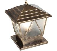 OZBME Garden Post Light Waterproof Column Lamp American Industrial Retro Patio Pillar Frost Glass Shade Lantern Outdoor Rainproof Bronze Park Lawn Lighting Path Street To pursue