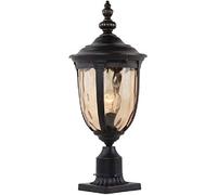 OZBME Garden Post Light Waterproof Column Lamp Retro Industry Villa Lawn Wall Lantern Black Glass Rainproof Aluminum Landscape Pillar Doorway Balcony Patio Decor To