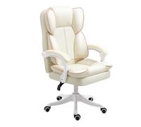 OZBME Heavy-Duty Adjustable Computer Chair Big and Tall Executive with Lumbar Support for Home Office (Beige+pink with headrest)