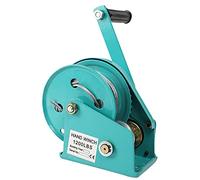 OZBME Heavy Duty Hand Winch 1200 Lbs, Two Way Ratchet Manual Winch with Cable and Steel Hook, Hand Crank Winch with Brake for Trailering or Loading Boat, 5m, 10m, 20m, 30m (1200lbs 10m)