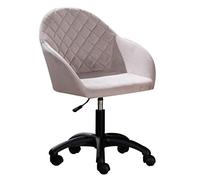 OZBME Home Ergonomic Computer Chair Adjustable Height Modern Style Comfortable Plush Mid Back Five Star Steel Foot Stand and Mute Caster Swivel Chairs for Bedroom (Beige 90CM)