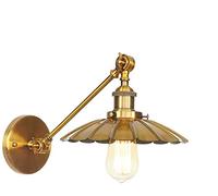 OZBME Indoor Led Ceiling Pendant, Post Lights Outdoor,Brushed Gold Adjustable 20cm Arm E27 Wall Light Retro Swing Lamps Industrial Loft Lighting Sconce Luminaire Traditional Decoration Compa (Gold)