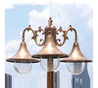 OZBME Lamp Post Lights Outdoor, 170CM 66.9in Outdoor Light 3-Head Aluminum Path Pillar Garden Porch Exterior Bollard Glass Lantern Street Waterproof IP65 Pol (Bronze 170CM66.9in)