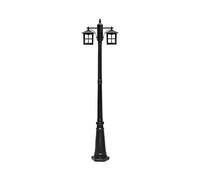 OZBME Lamp Post Lights Outdoor, 2-Light Outdoor Light Black Finish Courtyard Waterproof Street European Garden Landscape Column Anti-Rust Aluminium Fence Pillar To pursue ()