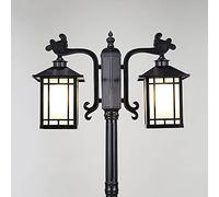 OZBME Lamp Post Lights Outdoor, 2-Lights Outdoor Light Courtyard Aluminum Waterproof High Pole Classical External Garden Lawn Villa Landscape Street Decoration Column Lig ()