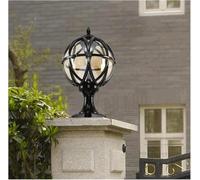 OZBME Led Ceiling Pendant, Wall Lamp Outdoor Column Exterior Rainproof Pillar Light Antique V-intage Post Aluminum Glass Globe Lanterns Villa Patio Garden Lighting Fixture (Size : ()