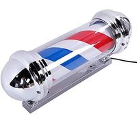 OZBME Light 19.7" Led Light,Outdoor Classic Style Hair Salon Barber Shop Sign,Rotating Illuminating Red White Blue Strips,Waterproof Save Energy Outdoor Wall Lamp Decor
