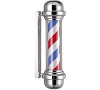 OZBME Light Barber Pole, Rotating & Illuminated Hair Salon Sign, 90cm Large,red White Blue Stripes Very Bright Waterproof Save Energy Outdoor Wall Lamp Decor