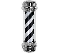 OZBME Light Barber Shop LED Barbers Pole 71cm White Black Blue Hair Salon Logo Rotating Sign Outdoor Waterproof Wall Lamp Decor (Color : C) (B)