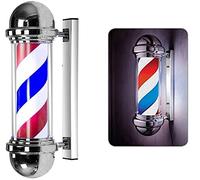 OZBME Light Barber Shop Pole Rotating, Illuminated for Hairdressing Salon Sign,Spinning Red White Blue Stripes Led Lamp Wall Mountable Outdoor Decor (Size : 68CM) ()