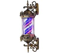 OZBME Light LED Barber Shop Pole 29" Retro Style Outdoors Waterproof Illuminating Rotating Red White Blue Strips Hairdressing Salon Sign Wall Lamp (Color : Purple) (Purple)