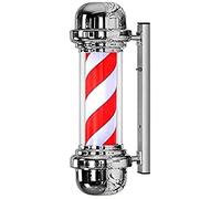 OZBME Light LED Barber Shop Pole Salon Classic Chrome Rotating Red White Strips Waterproof Bright Wall Lamp for Hairdressing Sign (Size : 57 * 19 26cm) ()