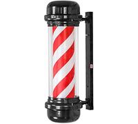 OZBME Light LED Barbers Pole 71cm White + Red Rotatable Barber Shop Hair Salon Logo Sign Outdoor Waterproof Wall Light,White+red Lamp Decor