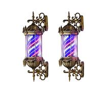 OZBME Light Led Light,Outdoor Retro Style Hair Salon Barber Shop Sign Rotating Red White Blue Strips,Waterproof Save Energy Wall Mountable Outdoor Lamp Decor (Color : 2pieces) (2pieces)