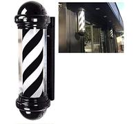 OZBME Light Led Outdoor Hair Salon Barber Shop Open Sign Rotating & Illuminated Black White Stripes, Wall Mountable Lamp Waterproof Decor (Size : 68CM) ()