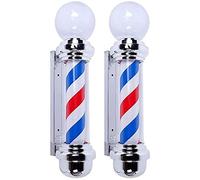 OZBME Light Red White Blue Strips Rotating & Illuminated Hair Salon Barber Shop Open Sign, Outdoor Waterproof Wall Mountable Lamp 2pcs Decor (Color : 2Pack, Size 68CM)