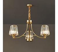 OZBME Luxury Modern Crystal chandelier Fixture with 6 Lights American Style Gold Brushed Brass Hanging for Bedroom Living Room Dining Kitchen Island (Gold 3)