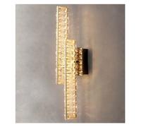 OZBME Modern Bedroom K9 Crystal Wall Lights d Metal Lustre Lamp Sofaside Led Scones Luxury Vanity Fixtures,Ceiling Chandelier-White Light-C (Warm Light B)