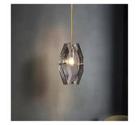 OZBME Modern Copper Crystal Chandelier Creative Restaurant Bedside Bedroom Cloakroom Single Head Long Line Small (Neutral Light) (Warm Light)