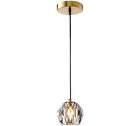 OZBME Modern Living Room Crystal Chandelier Gold Brushed Brass Simple Luxury Style Adjustable Cord Pendant Lamp for Bedroom Kitchen Tre ()
