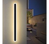 OZBME Modern Long Strip Wall Light, 23.6/31.4/39 Inch Outdoor LED Porch Lights, 3-Color Acrylic Lamp, Waterproof IP65 Light Fixture for Porch, Living Room, Patio, Bathroom, Garage (Warm Light 39inch)