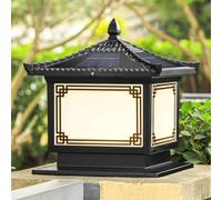 OZBME Modern Outdoor Post Light Fixture Solar Fence Column Square Waterproof Design Traditional Landscape Public Lighting Gate Gateway Bridge, a (A 30cm)