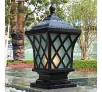 OZBME Modern Square Fence Outdoor Post Lights Patio Door Aluminum Garden Landscape Villa Porch Decorative Wall Lights,Led Ceiling Pendant Lamp (18.5 * 15.5 * 38cm)