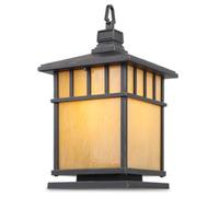 OZBME Modern Square Fence Pillar Lamps Aluminum Die-Cast Gate Bridge Stigma Lantern Waterproof IP54 Post Light Fixture with Yard Stand (A 46 cm)