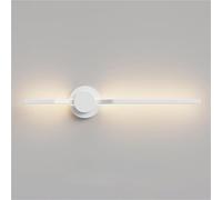 OZBME Nordic Minimalist White Linear with Metal Long Strip Light and Silicone Lampshade, Bedside LED Sconce, Modern Indoor Sconces for Bedroom, Contemporary Lighting Fixture (White 80CM)