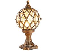 OZBME Outdoor Lamp Post Light, Garden Lights Victorian Globe Column Rustic Bronze Ball s Aluminum Glass Waterproof Landscape Street E27 St(Height:45Cm) (Height:55cm)