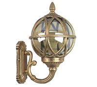 OZBME Outdoor LED Waterproof Wall Sconce Retro Sphel Anti-Rust Lamp for Garden Hallway Porch Villa Balcony Landscape Gate Light (Color : Black, Size 17.5cm x 32cm) (Brass 21.5cm (Brass 21.5cm x 32cm)