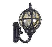 OZBME Outdoor LED Waterproof Wall Sconce Retro Sphel Anti-Rust Lamp for Garden Hallway Porch Villa Balcony Landscape Gate Light (Color : Black, Size 17.5cm x 32cm) (Brass 21.5cm (Black 21.5cm x 32cm)