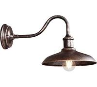 OZBME Outdoor Mains Powered Swan Neck Wall Lamp Hanging Wall Outside External Light Friction Silver and Bronze Down Lantern Easy Fix For Bar Cafe Coffee Balcony Home Garden (Brass)